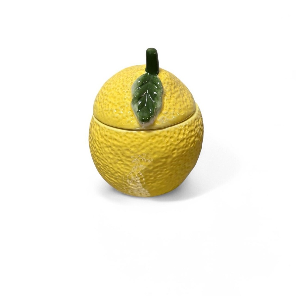 Lemon Shaped Ceramic Container - Picture 3 of 8